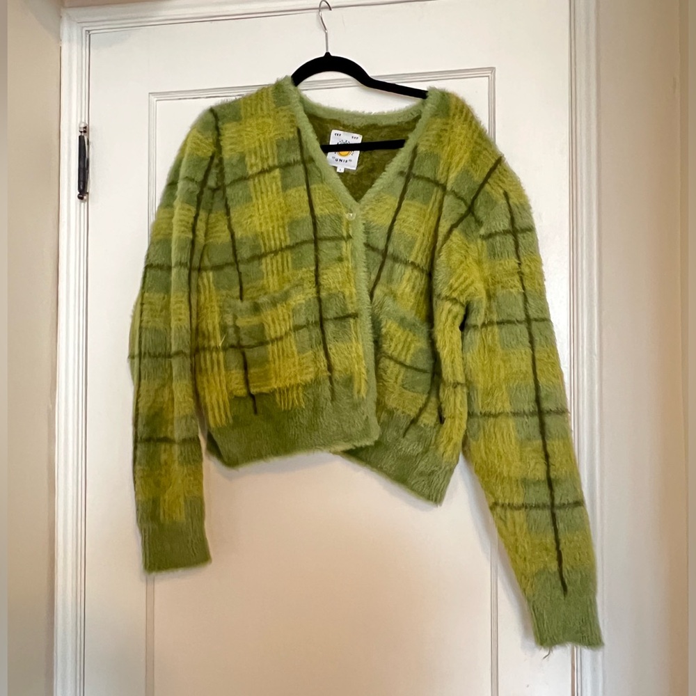UNIF Green Plaid Cardigan